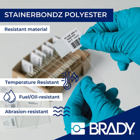 Brady StainerBondz 0.75 by 0.9 inch labels designed for presized slides.