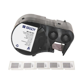 Brady StainerBondz slide labels on glass slides with durable print.