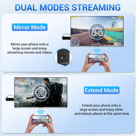BRAIDOL Wireless HDMI dongle with AirPlay and Miracast logos showing cross-platform compatibility