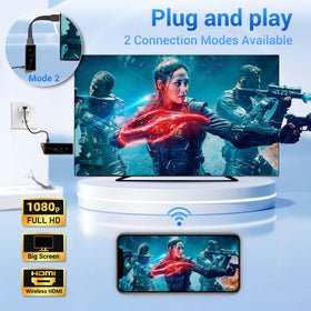 BRAIDOL Wireless HDMI dongle in setup mode showing plug-and-play simplicity