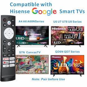 B BraiNice voice-control remote works with Google TV series for hands-free operation.