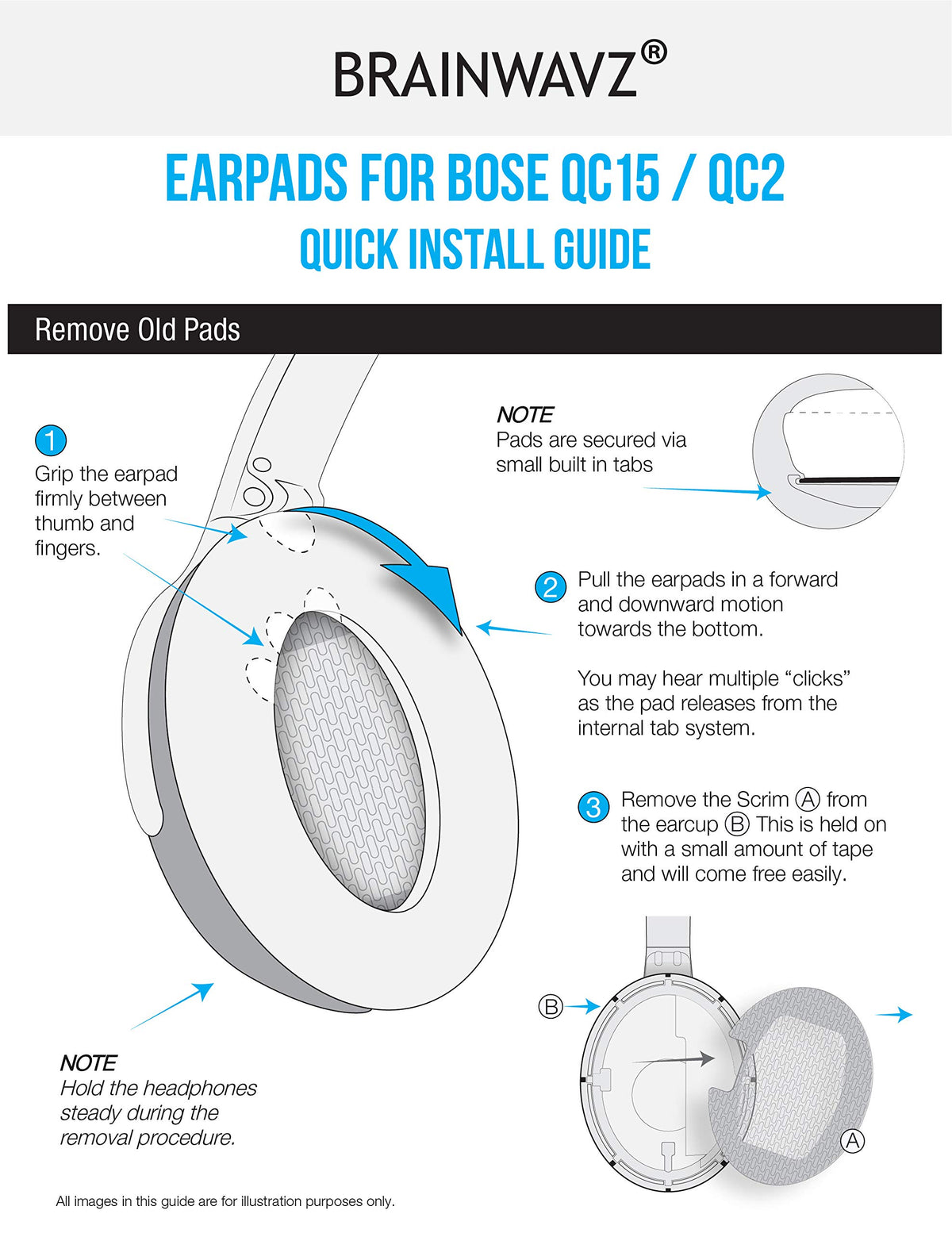Brainwavz blue colorway earpads highlighting original color and stitching