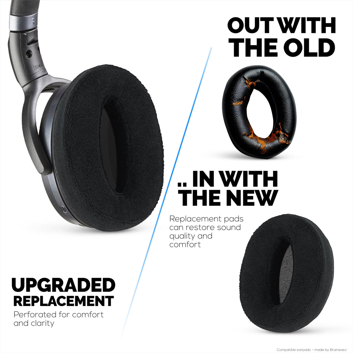 Brainwavz compatible with Sennheiser and EPOS models for easy replacement.
