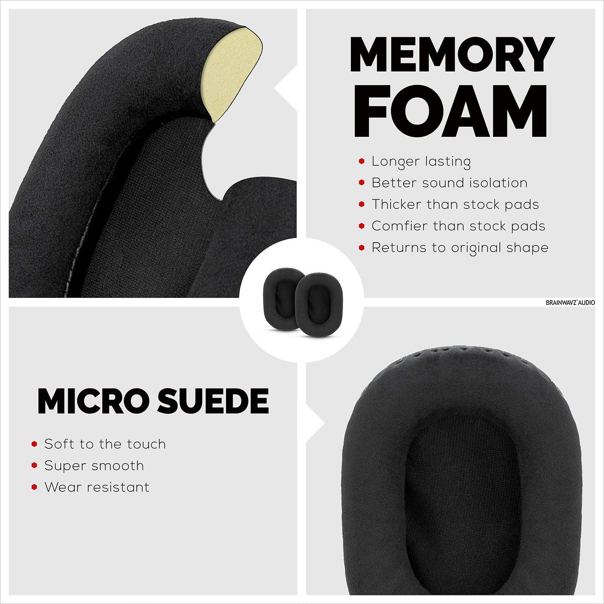 Durable Brainwavz earpads designed for daily use