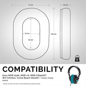 Compatibility note: designed for Sony MDR-7506 family, on-ear fit.