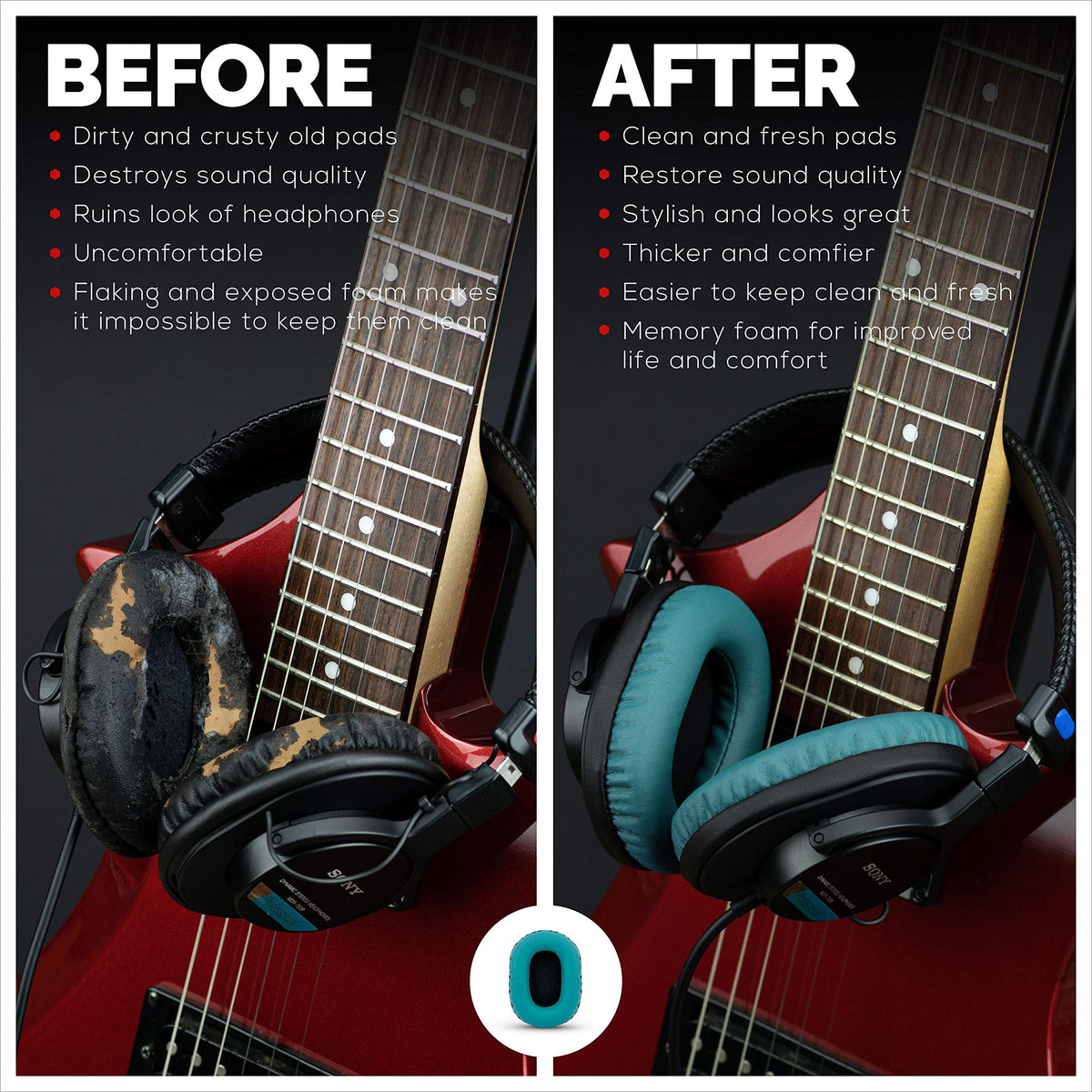 Brainwavz earpads memory-foam layer highlights cushioned comfort.