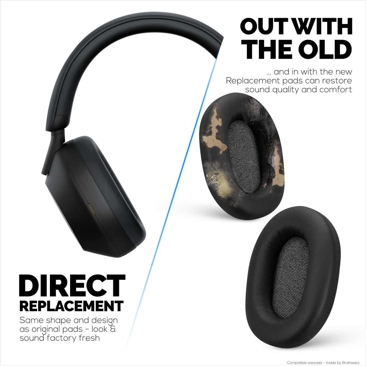Brainwavz easy-install earpads demonstrate simple clipping into existing mounts.