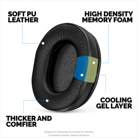 Brainwavz Gaming Gel Earpads SteelSeries Arctis 5 inside view deliver cooler wear.