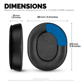 Brainwavz Gaming Gel Earpads SteelSeries Arctis 7 back view enhance seal and comfort.