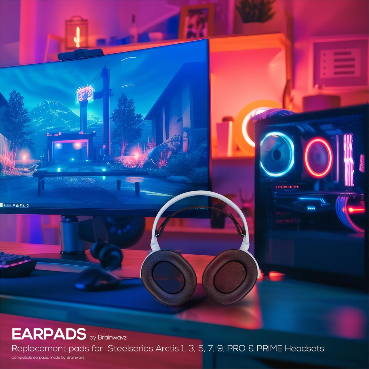 Brainwavz Gaming Gel Earpads SteelSeries Arctis Prime back view deliver plush padding.