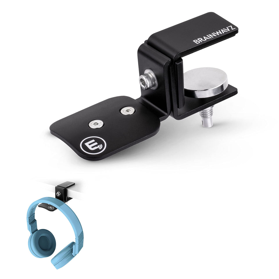 BRAINWAVZ Hengja front angle mounted showing compact, sturdy headset hanging benefit