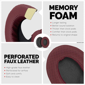 Perforated red surface enhances airflow and cooling during use.