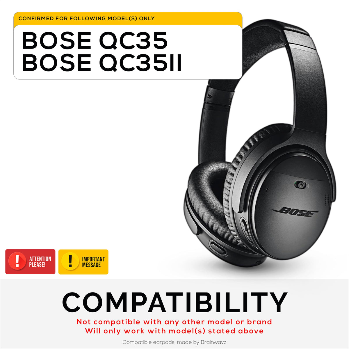 Brainwavz QC35 ear pads leather texture highlighting premium surface