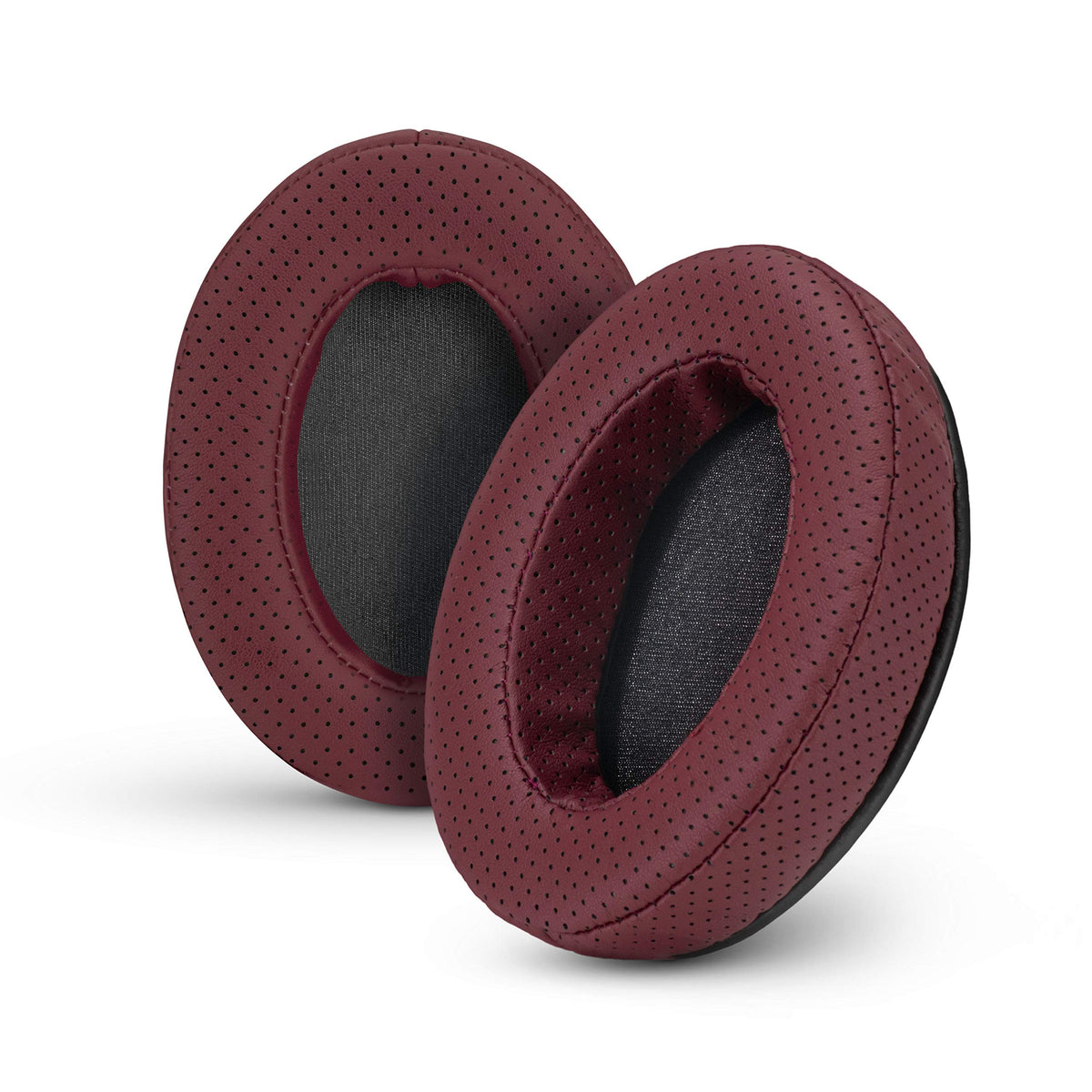 Brainwavz perforated red memory foam ear pads for plush comfort.