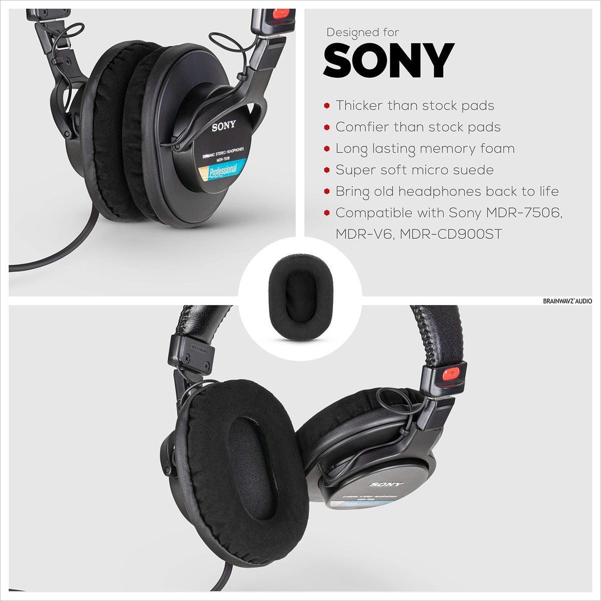 Soft micro suede texture earpads by Brainwavz