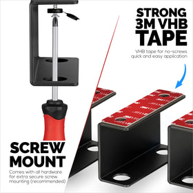Brainwavz triple-bracket system adapts to large or small devices for flexible mounting.