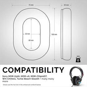 Brainwavz earpads compatible with Sony and similar on-ear models