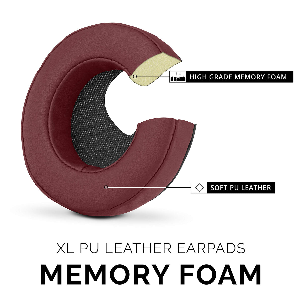 Brainwavz XL replacement pads close-up showing cushion padding