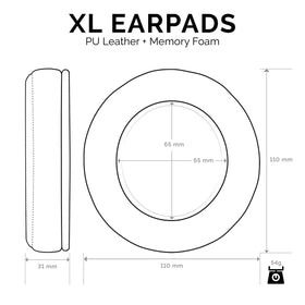 Brainwavz XL pads with dark red finish enhance headset aesthetics