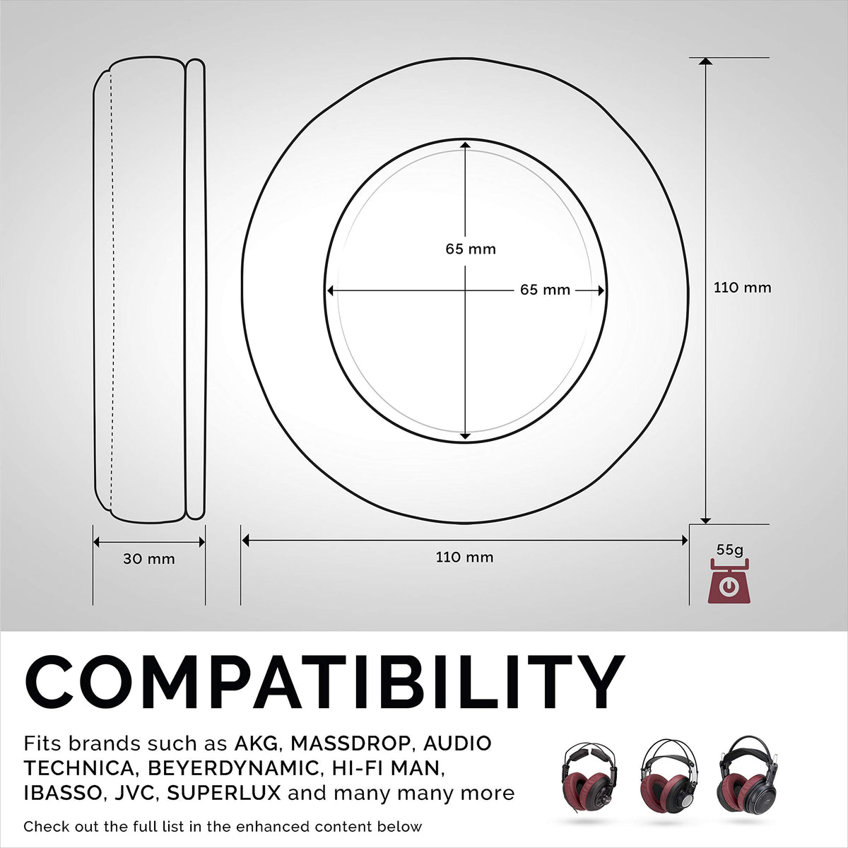 Brainwavz XL memory foam earpads offering a comfortable seal for long sessions.