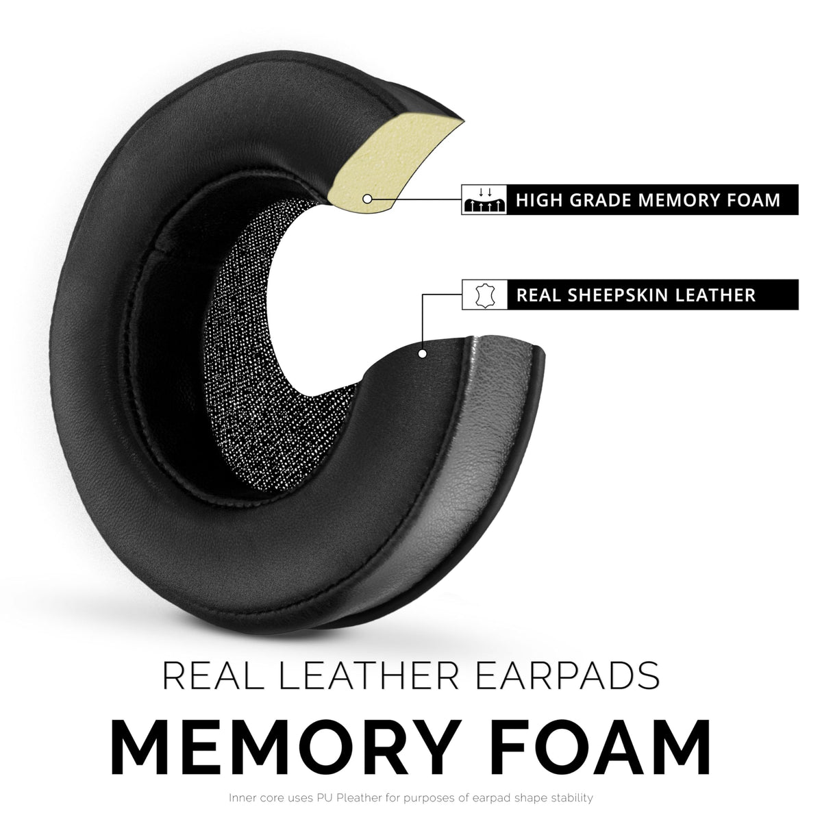 BRAINWAVZ pad next to ruler shows XL size for large over‑ear headphones