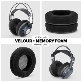 Premium velour finish enhances style and comfort on compatible headphones.