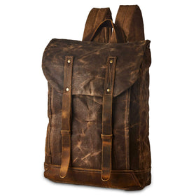 BRASS TACKS Leathercraft backpack front pocket for quick access