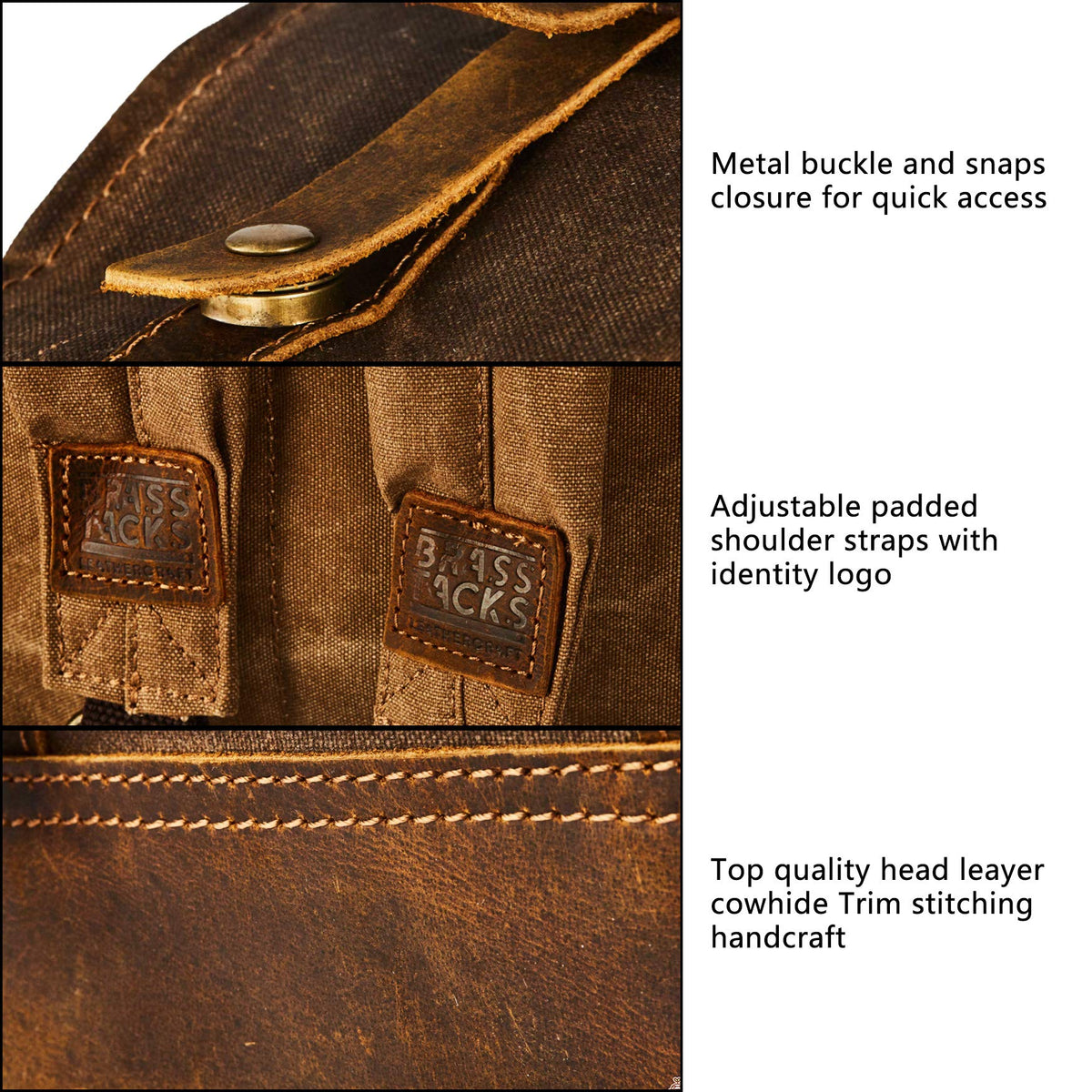 BRASS TACKS Leathercraft hardware detail with rust-resistant fittings