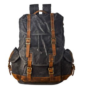BRASS TACKS Leathercraft heavy-duty backpack with waterproof canvas for daily use and travel