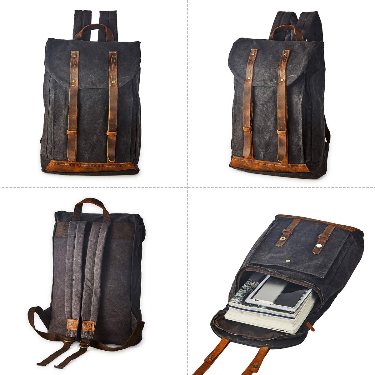 BRASS TACKS Leathercraft laptop compartment keeps 15.6-inch devices secure during commutes.