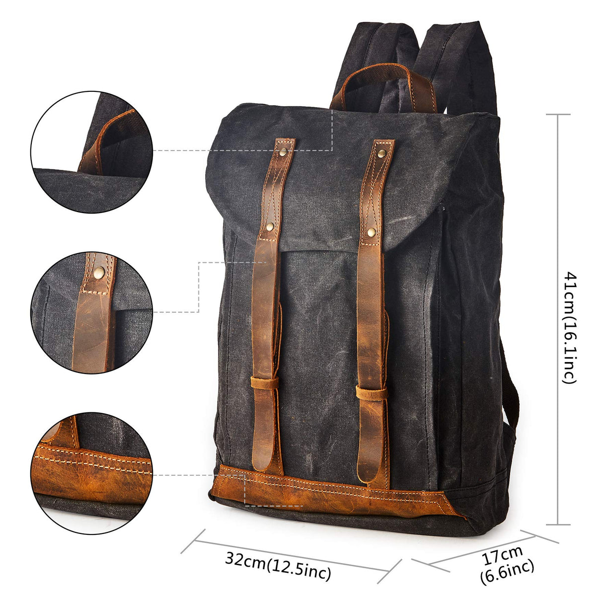 BRASS TACKS Leathercraft side pocket detail shows easy-access organization on the go.