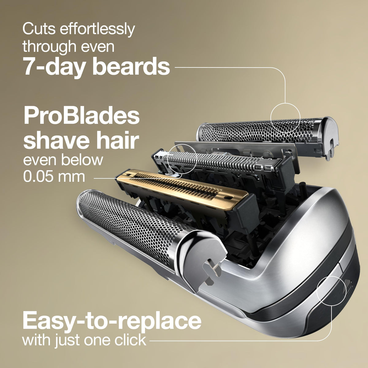 Braun 94M foil head detail with thin tips