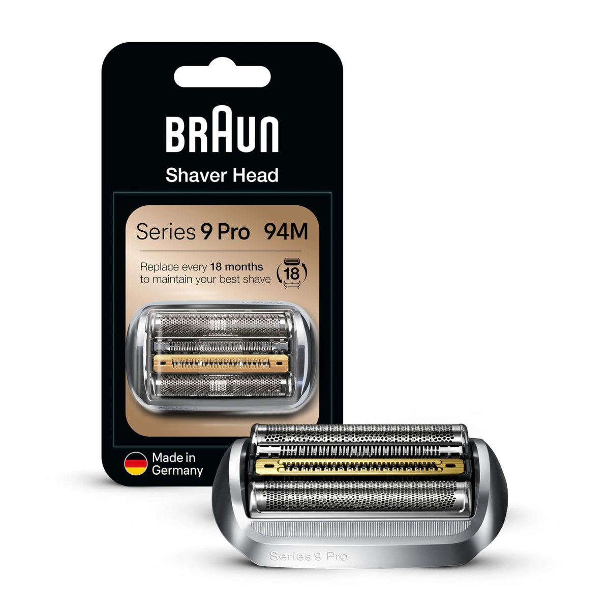 Braun 94M shaver head close-up showing ProLift design for efficient capture