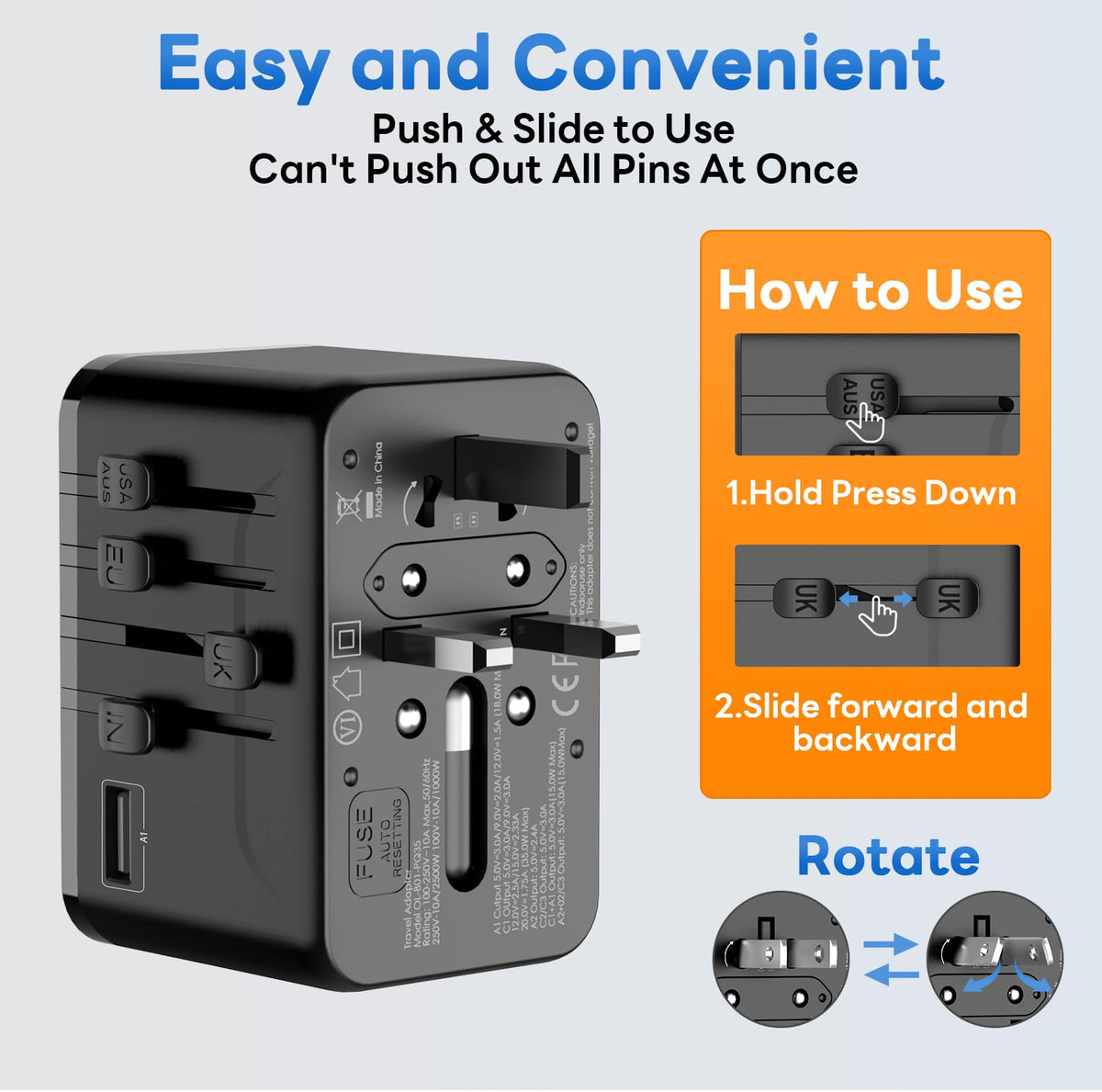 Braveshark adapter powering multiple devices simultaneously during travel.