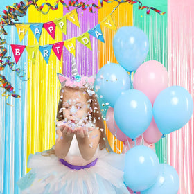 BRAVESHINE adhesive-backed tinsel top edge keeps backdrop secure indoors