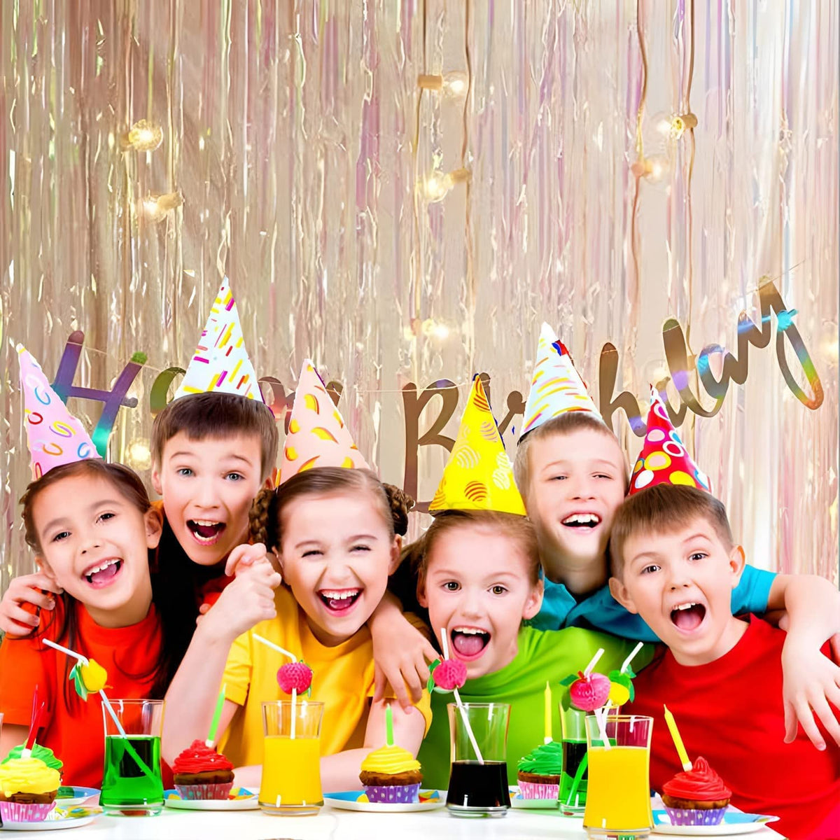 BRAVESHINE bachelorette backdrop curtain adds sparkle to party portraits.