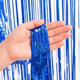 BRAVESHINE curtain lit by LED strings showing enhanced nighttime sparkle
