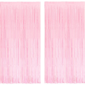 BRAVESHINE front packaging showing two pastel pink fringe curtain panels and benefits