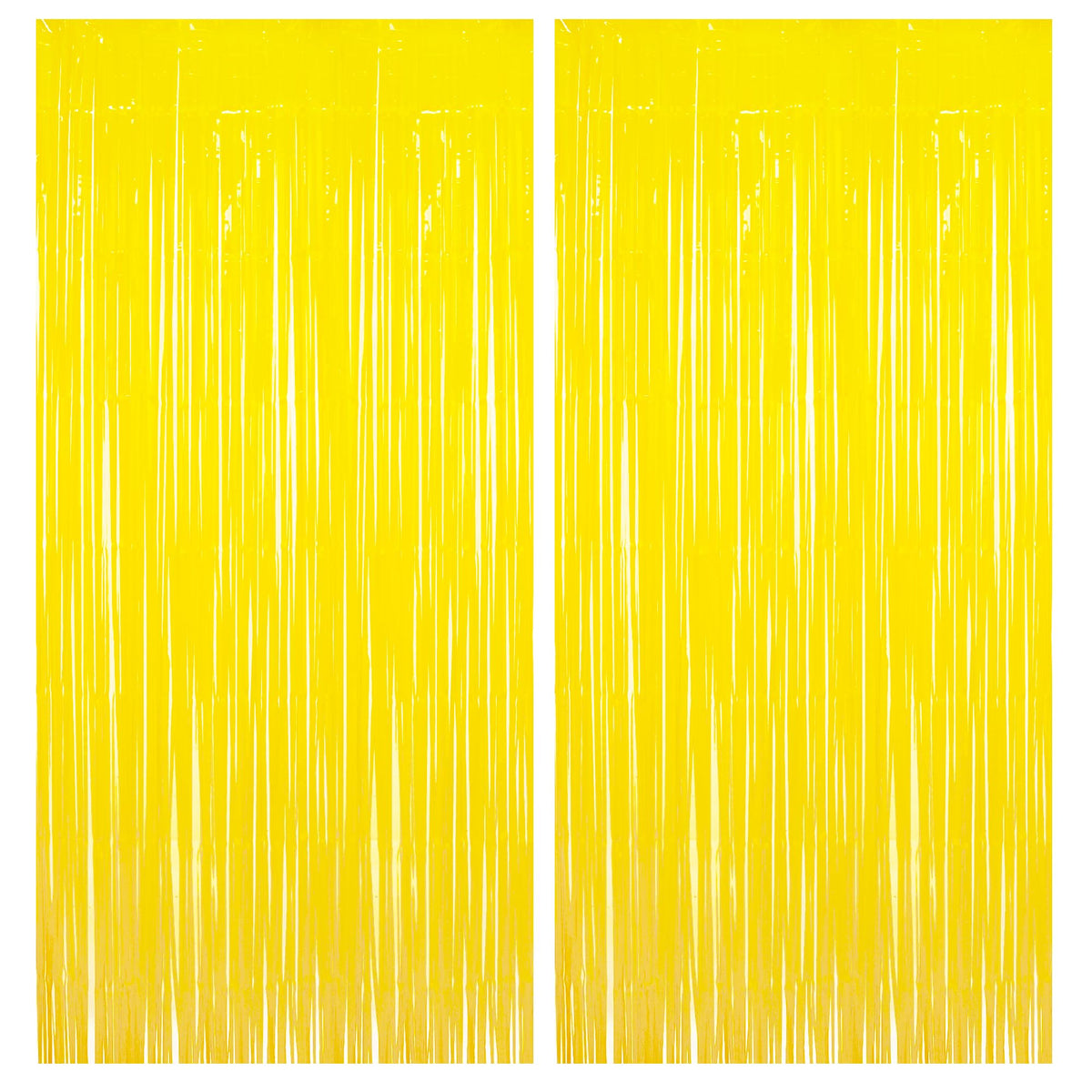 BRAVESHINE front view pastel yellow fringe curtain, creates vibrant photo backdrop