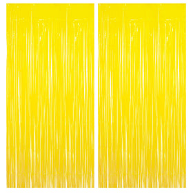 BRAVESHINE front view pastel yellow fringe curtain, creates vibrant photo backdrop