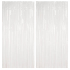 BRAVESHINE front view of two-pack pastel white fringe backdrop showing packaging benefit