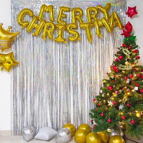 BRAVESHINE party curtain pairs with balloons or LED lights.