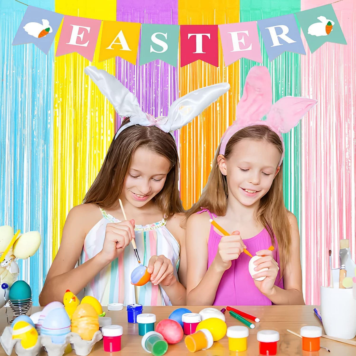 BRAVESHINE pastel tinsel backdrop adds vibrant color to celebrations