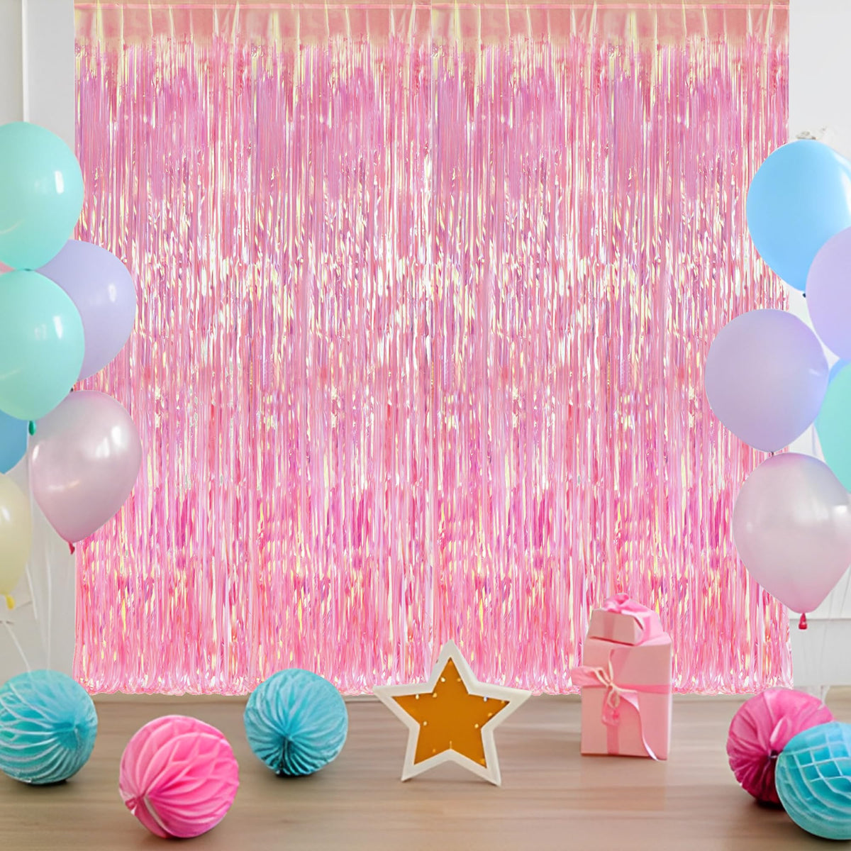 BRAVESHINE backdrop used in a photo booth boosting party photos