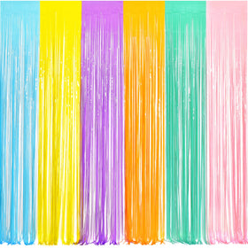 BRAVESHINE tinsel fringe curtain 2-pack enhances party photos with sparkle