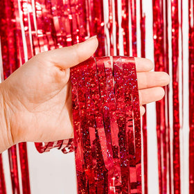 BRAVESHINE easy-hang fringe curtain for indoor or outdoor venues.