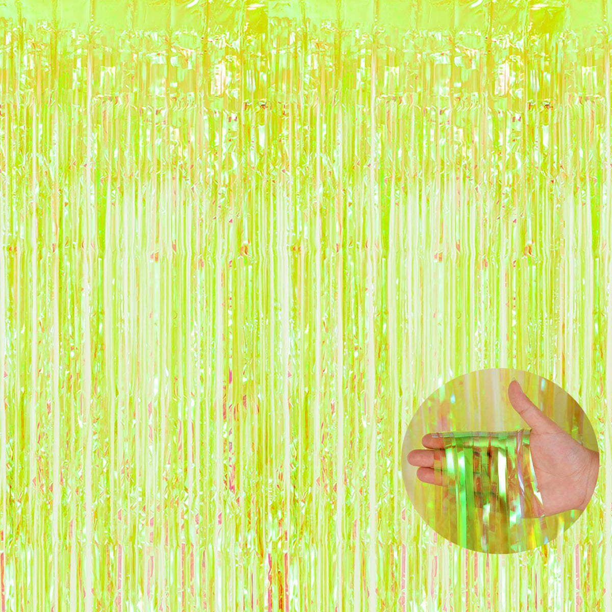 BRAVESHINE iridescent foil fringe backdrop for vibrant birthday photos