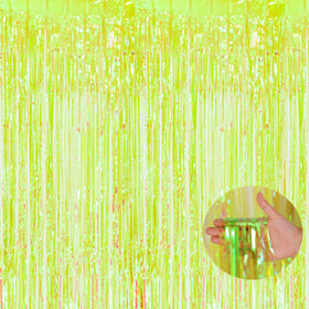 BRAVESHINE iridescent foil fringe backdrop for vibrant birthday photos