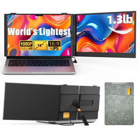 BreezyLife 14-inch dual-screen front view highlighting portable productivity.