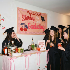 Breling graduation backdrop suitable for parties, photo booths, and celebrations.